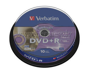 Diski DVD+R 4.7Gb, Lightscribe, Cakebox 10gab.